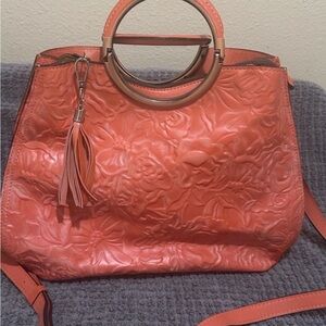 Patricia Nash Embossed Terra-cotta Shoulder Bag-Westerncore,Cottagecore.